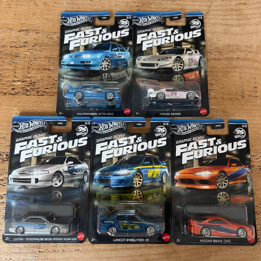 Hot Wheels Silver Series Fast & Furious Full Set Of 5