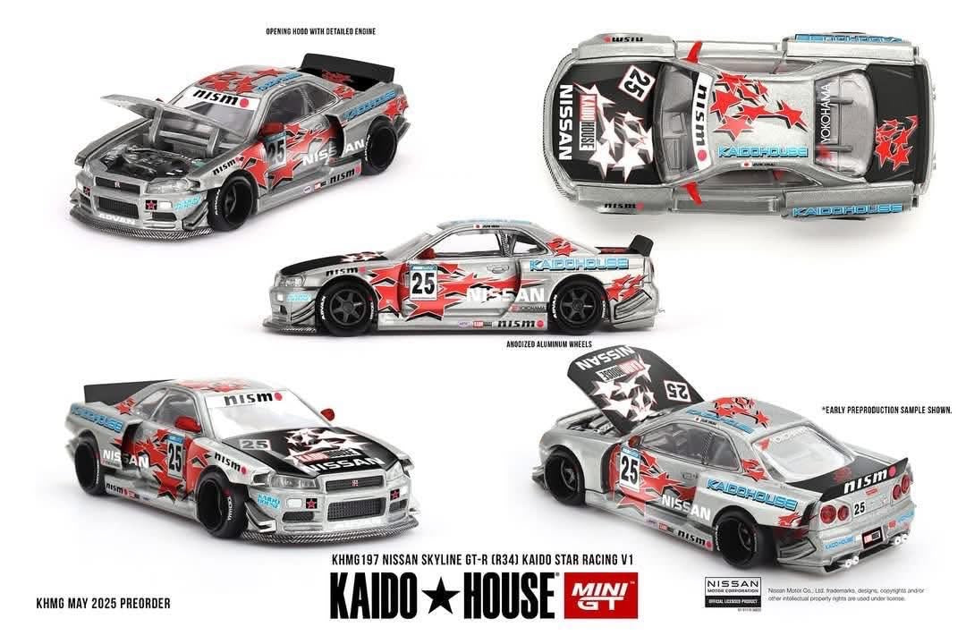 Mini GT x Kaido House Nissan Skyline R34 GTR Star Racing V1 #197