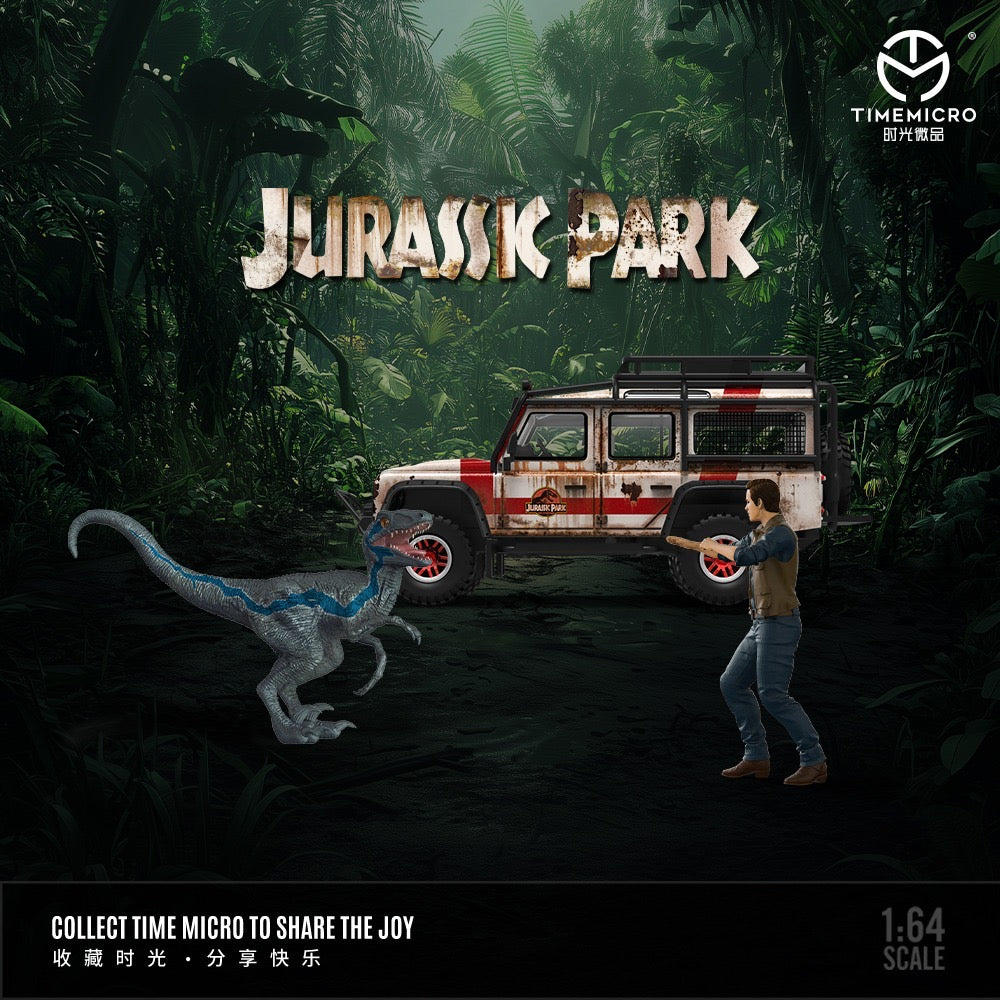 Time Micro Jurassic Park Land Rover Defender And Figures Set