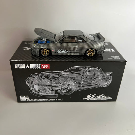 Mini GT x Kaido House Chase Nissan Skyline R33 GTR Active Carbon V1 #116