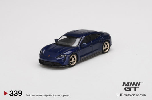 Mini GT Porsche Taycan Turbo S Gentian Blue Metallic #339