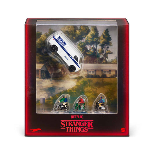 Hot Wheels SDCC Premium Stranger Things 83 Chevy Van & Bikes