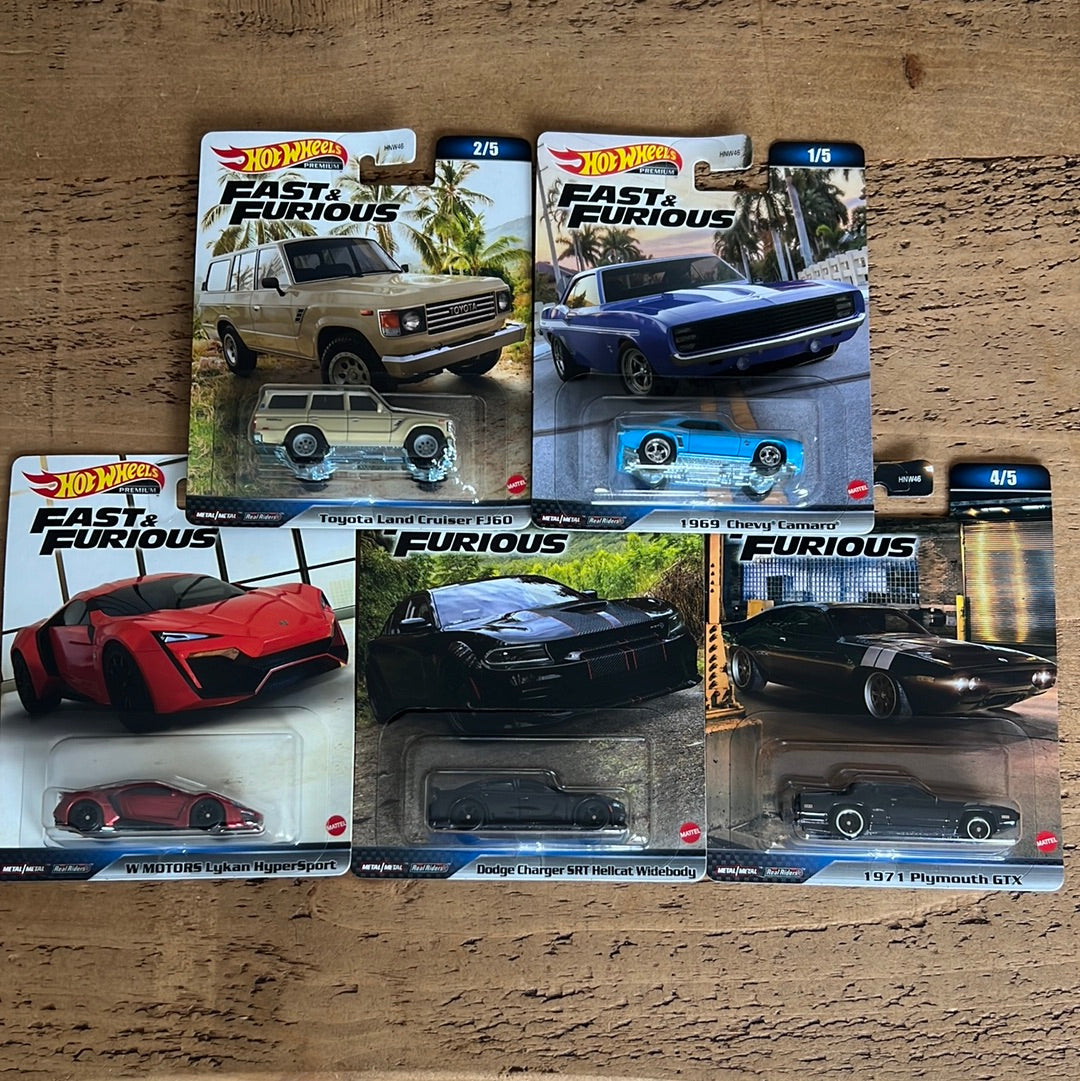 Hot Wheels Premium Fast & Furious Full Set Of 5