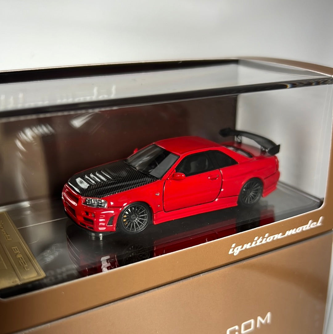 Ignition Model Resin Nissan Skyline R34 GTR R Tune Red – Bran's Diecast