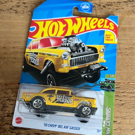 Hot Wheels Mainline US Card 55 Chevy Bel Air Gasser