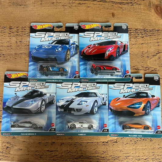 Hot Wheels Premium Speed Machines Full Set Of 5