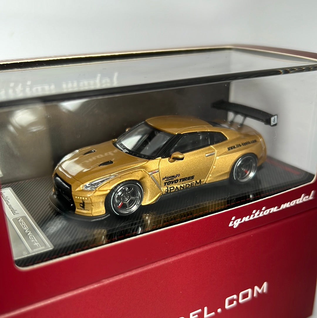 Ignition Model Nissan Skyline R35 GTR Pandem Gold TE37