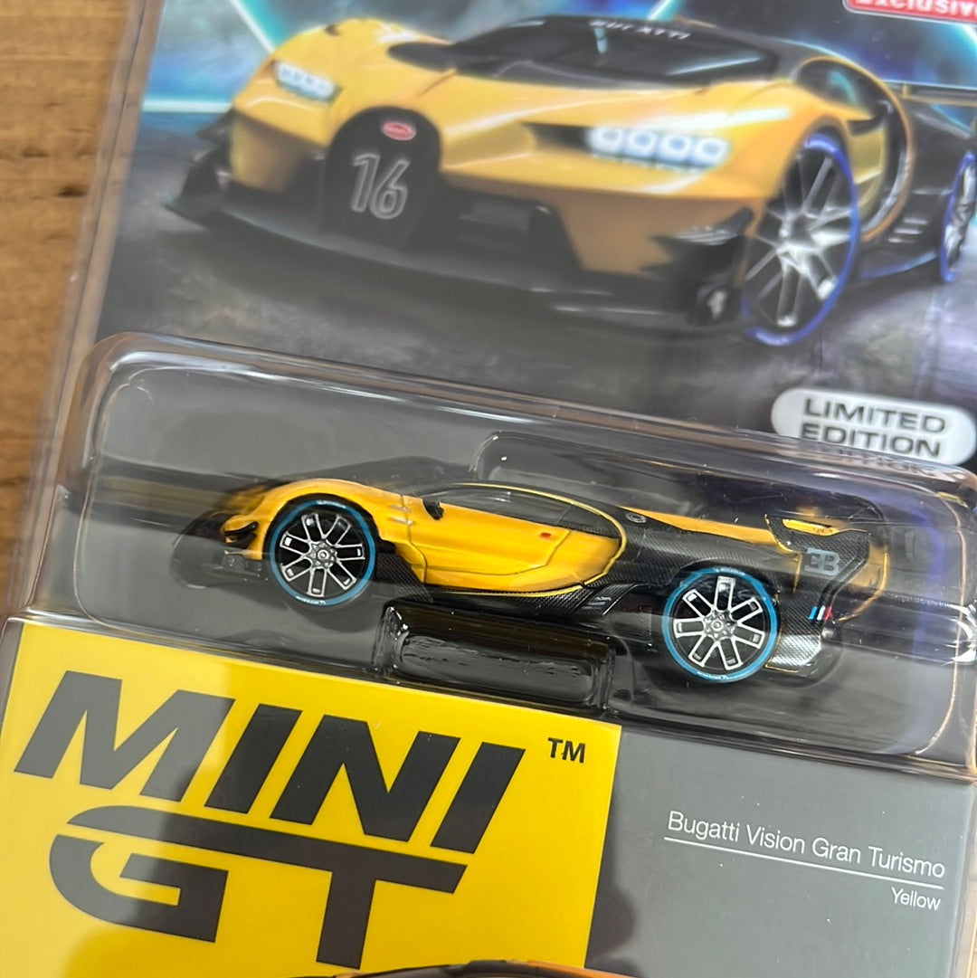 Mini Gt Chase Bugatti Vision Gran Turismo Yellow #317 1:64 Color Amarillo