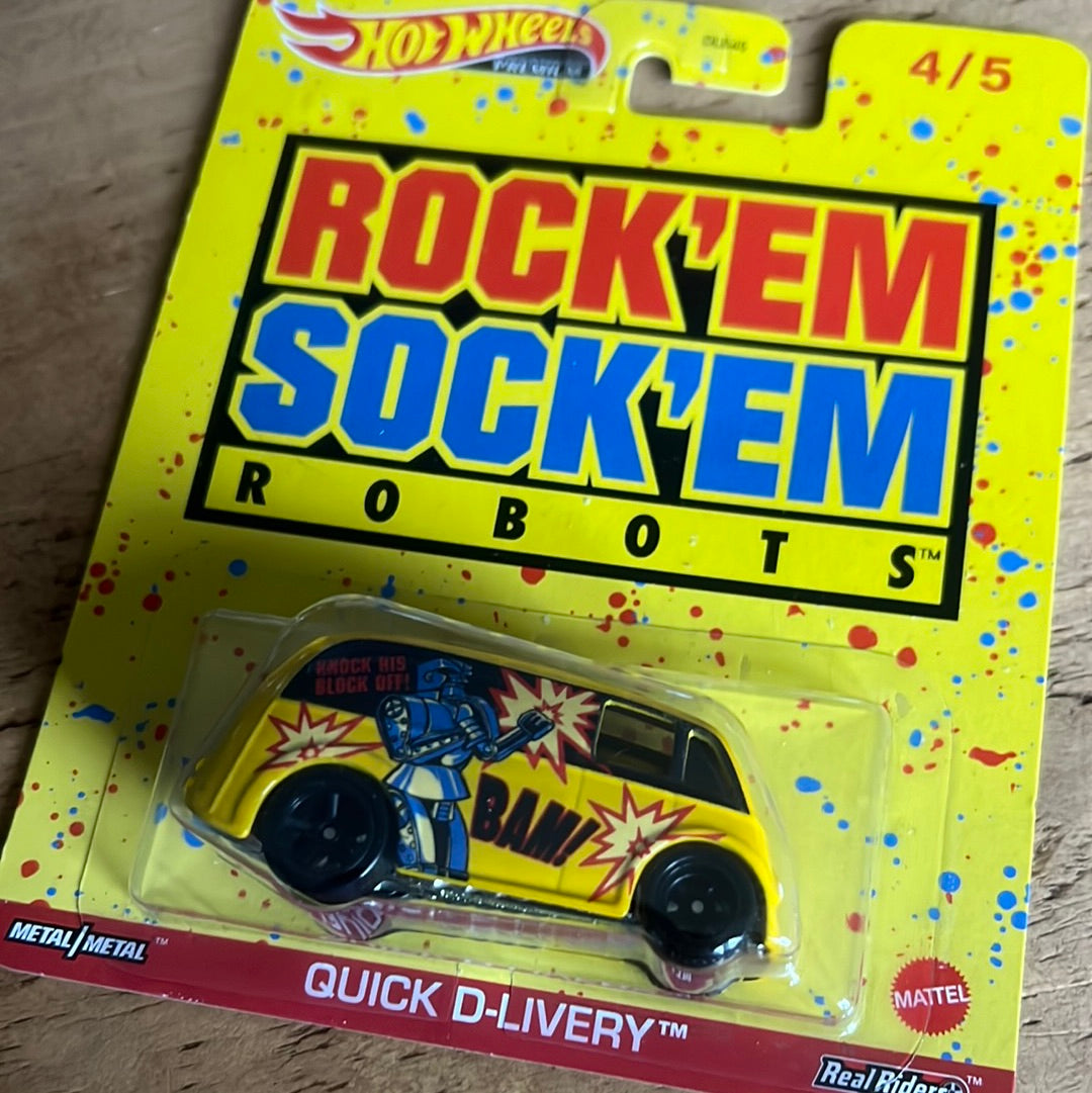 Hot Wheels Premium Quick D Livery Rock Em Sock Em Robots – Bran’s Diecast